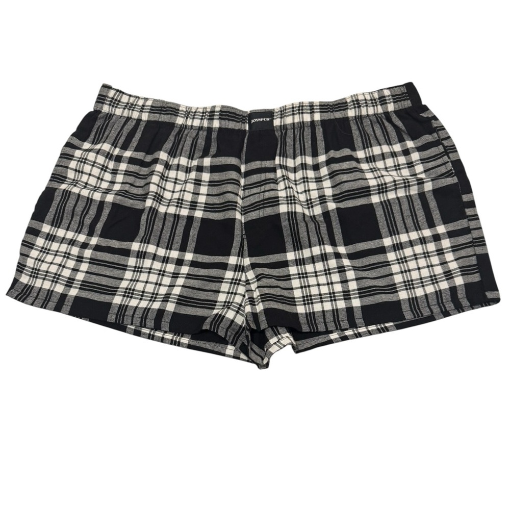 JOYSPUN Comfy Plaid Pajama Bottoms Lounge Shorts With Pockets NWT XL 16-18